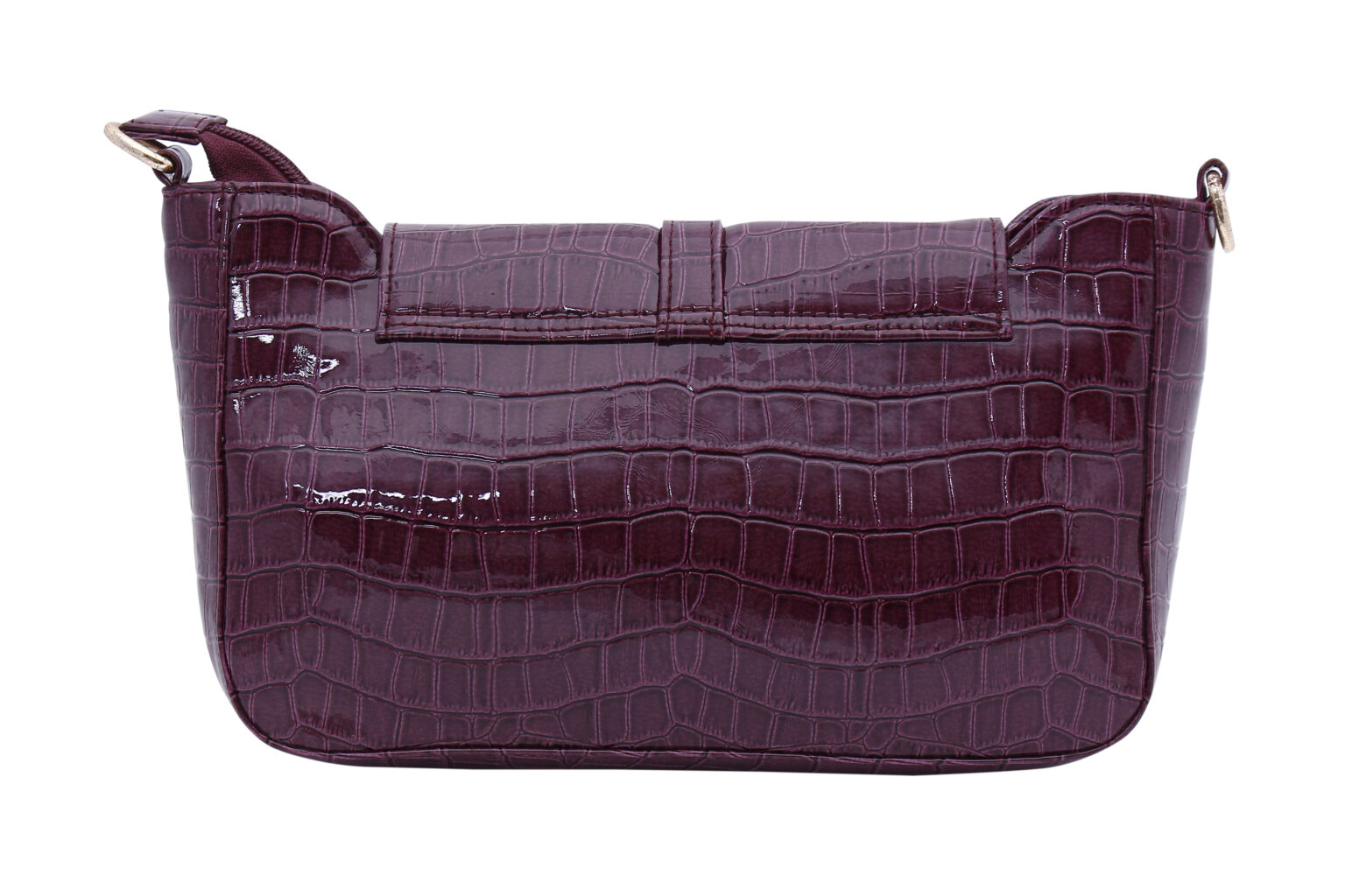 Multi functional Croco Patent Cross Shoulder Handbag