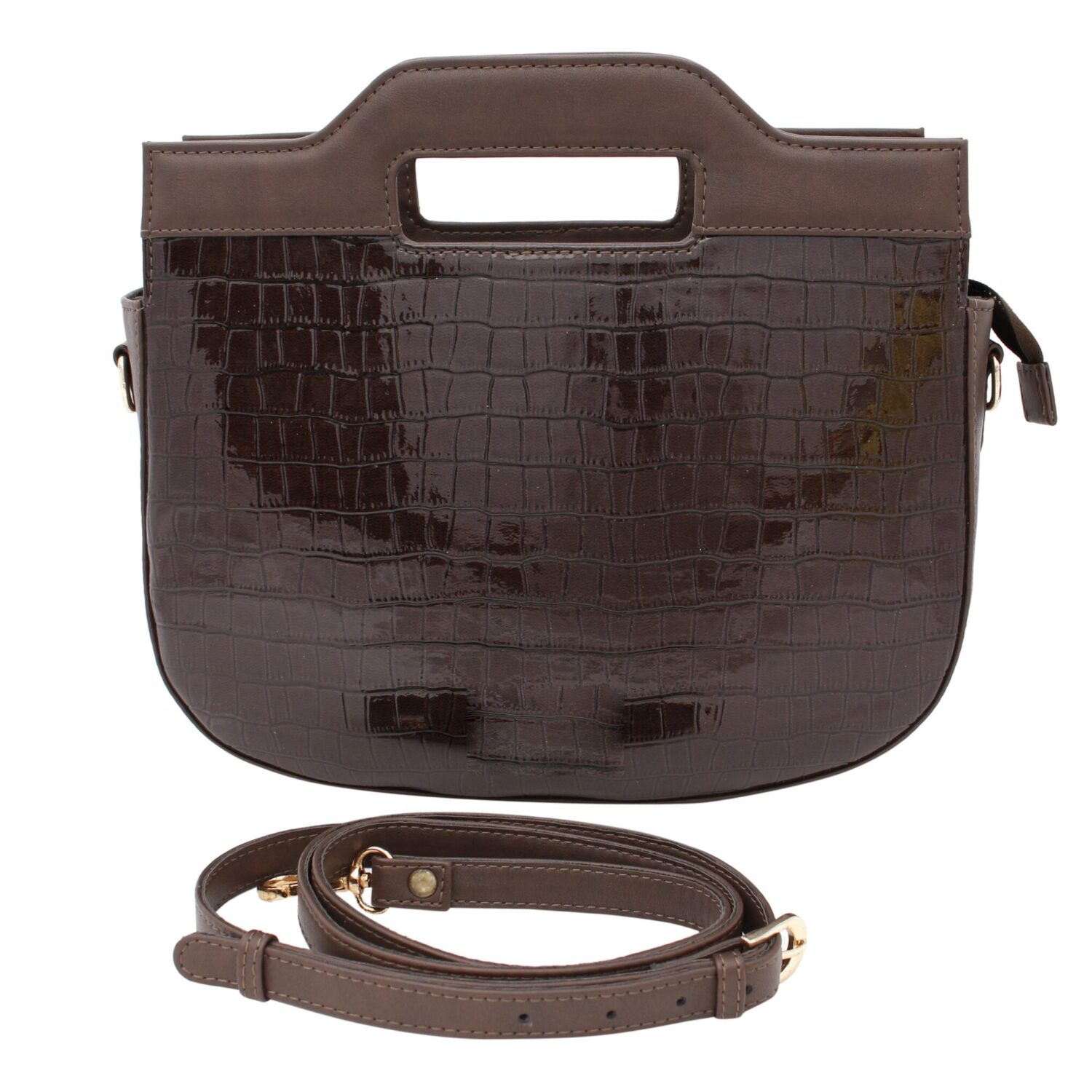 Croco Effect Ladies Crossbody Satchel Bag For Women